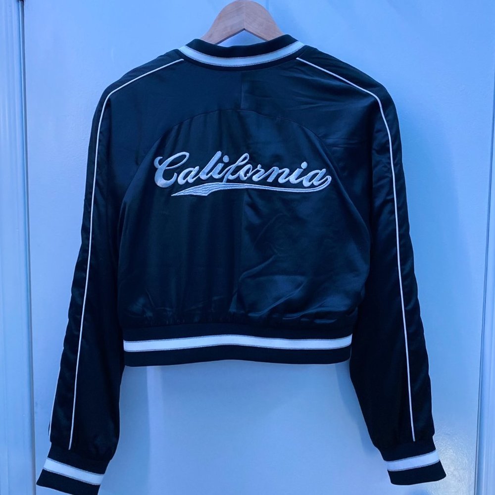 Forever 21 Quilted Satin Bomber Jacket